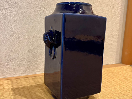 買取実績-清乾隆時代　藍釉花瓶