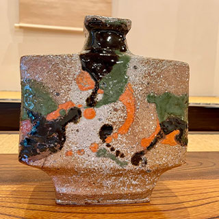 河井寛次郎作　三色扁壺