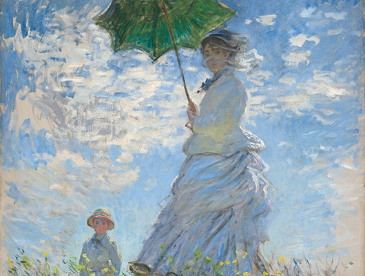クロード・モネ　散歩、日傘をさす女性