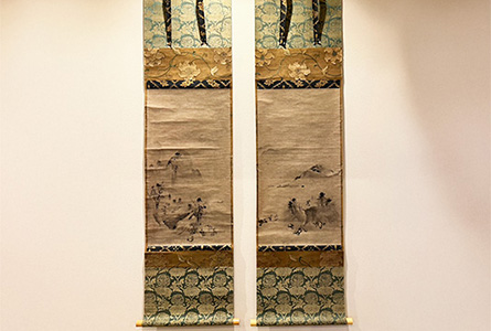 雪村作「水墨画 双幅」