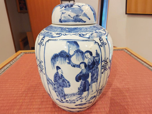 清朝 染付大茶壺-買取実績写真